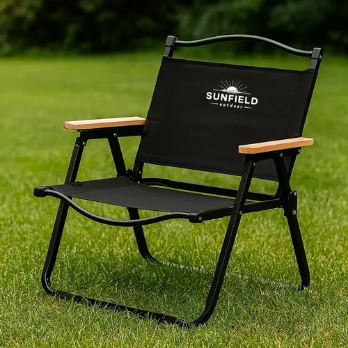 Reposera plegable de acero y tela Oxford en jardín exterior al aire libre